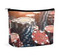 FZMTLDS Beauty case da donna, trousse da casinò con patatine fritte, beauty case, organizer per trucchi con cerniera, stile, taglia unica