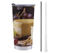 FZMTLDS Bicchiere da 590 ml in acciaio inox con manico, a prova di perdite, grande capacità, tazza da viaggio per auto, tazza da caffè, regalo per donne e uomini