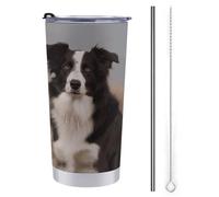 FZMTLDS Bicchiere da 590 ml, in acciaio inox, con manico, a prova di perdite, grande capacità, tazza da viaggio per auto, tazza da caffè, idea regalo per donne e uomini