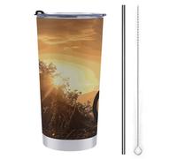 FZMTLDS Bicchiere per mountain bike in the Evening da 590 ml, in acciaio inox, con manico, a prova di perdite, grande capacità, tazza da viaggio, tazza da caffè isolata, regalo per donne e uomini