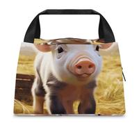 FZMTLDS Borsa per il pranzo Carino Fattoria Animal Lunch Box per le donne Borsa termica per il pranzo Grande Capacità Lunchbox Lunch Cooler Bag