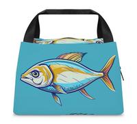 FZMTLDS Borsa per il pranzo Cartoon Fish Image Lunch Box per le donne Borsa termica per il pranzo Grande Capacità Lunchbox Lunch Cooler Bag