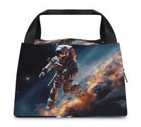 FZMTLDS Borsa per il pranzo con astronauta che vola nello spazio scatola per il pranzo per le donne borsa termica per il pranzo di grande capacità