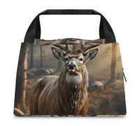 FZMTLDS Borsa per il pranzo con cervi, per la stagione di caccia, per le donne, borsa termica per il pranzo, grande capacità, borsa termica per il pranzo