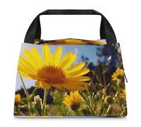 FZMTLDS Borsa per il pranzo con fiori gialli sotto il sole scatola per il pranzo per le donne borsa termica per il pranzo grande capacità borsa per il pranzo