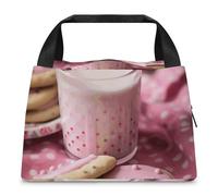 FZMTLDS Borsa per il pranzo con latte caldo e biscotti, per donne, borsa termica per il pranzo, grande capacità, borsa termica per il pranzo