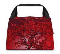 FZMTLDS Borsa per il pranzo Red Cherry Blossom Lunch Box per le donne Borsa termica per il pranzo Grande Capacità Lunchbox Lunch Cooler Bag
