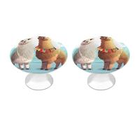 FZMTLDS Confezione da 2 pomelli rotondi per cassetti da cucina, motivo lama, alpaca, in acciaio inox, per cassetti e armadietti