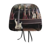 FZMTLDS Copri poggiatesta per auto, per chitarra e basso, strumenti musicali, 1 pezzo, antipolvere, protezione per poggiatesta, stile vintage, per auto, furgoni, camion