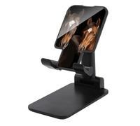 FZMTLDS Due cavalli in piedi su sfondo nero Supporto per telefono cellulare pieghevole per scrivania Culla portatile per cellulare Dock da tavolo Supporto per telefono completamente regolabile per