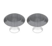 FZMTLDS Fine White Line - Confezione da 2 pomelli rotondi per cassetti da cucina, in acciaio inox, per cassetti e armadietti
