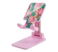 FZMTLDS Flamingo Ananas Supporto per telefono cellulare pieghevole per scrivania Supporto per cellulare portatile Dock da tavolo Supporto per telefono completamente regolabile per scrivania adatto per