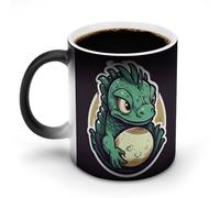 FZMTLDS Little Green Dragon's Egg Tazza da caffè in ceramica divertente cambiacolore tazze novità tazza sensibile al calore tazze da caffè tazza da tè magica regali per compleanno uomini donne