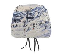 FZMTLDS Mount Horsney - Copri-poggiatesta per auto, antipolvere, antipolvere, stile vintage, con motivo decorativo per poggiatesta, adatto per auto, furgoni, camion