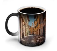 FZMTLDS Old Courtyard Cafe Chair City, Roma, Italia, tazza da caffè in ceramica divertente cambiacolore tazze novità cambiamento colore tazza tazza sensibile al calore tazze da caffè tazza da tè
