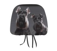 FZMTLDS Simpatico poggiatesta per auto, 1 pezzo, antipolvere, con motivo a forma di cane Schnauzer, protezione per poggiatesta, adatto per auto, furgoni, camion