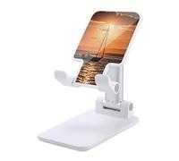 FZMTLDS Sunset Seascape Barca a vela Supporto per telefono cellulare galleggiante Supporto pieghevole per scrivania Supporto portatile per cellulare da tavolo Supporto per telefono completamente