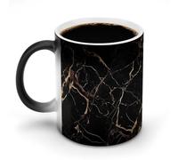FZMTLDS Tazza da caffè in ceramica con marmo nero oro divertente tazze che cambiano colore tazza novità tazza sensibile al calore tazze da caffè tazza da tè magica regali per compleanno uomini donne