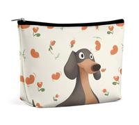 FZMTLDS Trousse per trucchi da donna, con scritta "I Love My Dog", con bassotti, trousse organizer per trucchi con cerniera, stile unico, taglia unica