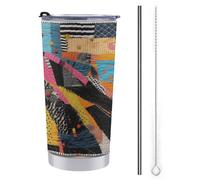 FZMTLDS Un bicchiere colorato in acciaio inox da 590 ml, con manico, a prova di perdite, grande capacità, tazza da viaggio per auto, tazza da caffè isolata, regalo per donne e uomini
