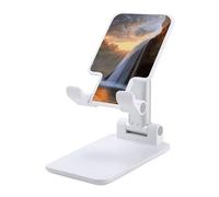 FZMTLDS Waterfall at Sunset Supporto per telefono cellulare pieghevole per scrivania Culla portatile per cellulare Dock da tavolo Supporto per telefono completamente regolabile per scrivania adatto