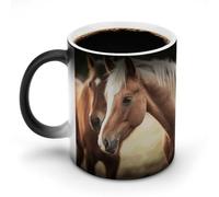 FZMVSQH Adorabile cavallo magico tazza da caffè tazze personalizzate cambia colore tazza sensibile al calore che cambia tazze da caffè con manico tazze da 325 ml divertente tazza in ceramica per tè