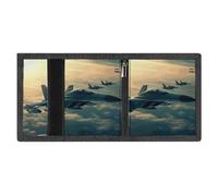 FZMVSQH Aircraft Fighter Jets - Portafoglio da uomo a tre pieghe, minimalista, con blocco RFID, 8 porta carte di credito, 1 tasca per banconote, portamonete e finestra per documenti, portafogli