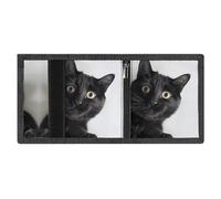 FZMVSQH Black Cat Lies Down - Portafoglio minimalista da uomo, a tre pieghe, con blocco RFID, 8 porta carte di credito, 1 tasca per banconote, portamonete e finestra per documenti, portafogli sottili