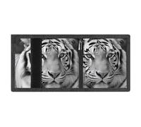 FZMVSQH Black White Tiger - Portafoglio da uomo a tre pieghe, minimalista, con blocco RFID, 8 porta carte di credito, 1 tasca per banconote, portamonete e finestra per documenti, portafogli sottili in