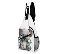 FZMVSQH Borsa a tracolla con koala in stile cartone animato, blocco RFID, casual, zaino a tracolla impermeabile, leggero, da escursionismo, da uomo, borsa da viaggio, per donne e uomini
