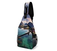 FZMVSQH Borsa a tracolla Isole Norvegie, con blocco RFID, casual, a tracolla, impermeabile, leggera, da escursionismo, da uomo, da viaggio, per donne e uomini