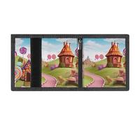 FZMVSQH Candy Land - Portafoglio da uomo a tre pieghe, minimalista, con blocco RFID, 8 porta carte di credito, 1 tasca per banconote, portamonete e finestra per documenti, portafogli sottili in velcro