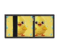 FZMVSQH Carino giallo pollo portafoglio da uomo a tre ante portafoglio minimalista per uomo, portafogli con blocco RFID, 8 porta carte di credito, 1 tasca per banconote, tasca portamonete e finestra