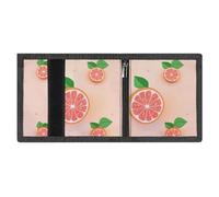FZMVSQH Carino Grapefruit Portafoglio da uomo a tre ante minimalista, portafoglio da uomo, con blocco RFID, 8 porta carte di credito, 1 tasca per banconote, tasca portamonete e finestra d'identità