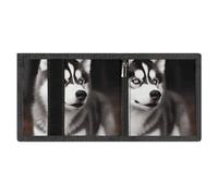 FZMVSQH Carino Husky Dog Portafoglio da uomo a tre pieghe minimalista portafoglio per uomo, portafogli con blocco RFID, 8 porta carte di credito, 1 tasca per banconote, tasca portamonete e finestra