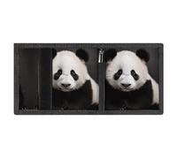 FZMVSQH Carino Panda Portafoglio da uomo a tre ante minimalista, portafoglio da uomo, con blocco RFID, 8 porta carte di credito, 1 tasca per banconote, tasca portamonete e finestra per documenti