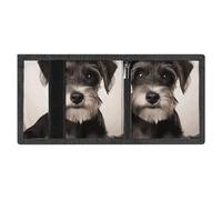 FZMVSQH Carino Schnauzer - Portafoglio da uomo a tre pieghe, minimalista, con blocco RFID, 8 porta carte di credito, 1 tasca per banconote, portamonete e finestra per documenti, portafogli sottili in