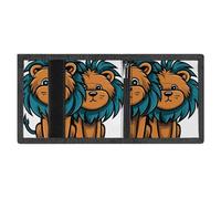 FZMVSQH Clipart Lion Portafoglio da uomo a tre ante portafoglio minimalista per uomo, portafogli con blocco RFID, 8 porta carte di credito 1 tasca per banconote tasca portamonete e finestra d'identità