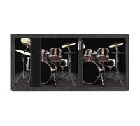 FZMVSQH Cool Drum Set Portafoglio da uomo a tre ante minimalista, portafoglio da uomo, con blocco RFID, 8 porta carte di credito, 1 tasca per banconote, tasca portamonete e finestra d'identità
