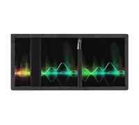 FZMVSQH Cool Music Sound Wave Portafoglio da uomo a tre ante minimalista, portafoglio da uomo, con blocco RFID, 8 porta carte di credito, 1 tasca per banconote, tasca portamonete e finestra per