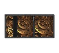 FZMVSQH Cool Steampunk Gears - Portafoglio da uomo a tre pieghe, minimalista, con blocco RFID, 8 porta carte di credito, 1 tasca per banconote, portamonete e finestra per documenti, portafogli sottili