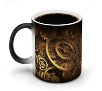 FZMVSQH Cool Steampunk Gears Tazza da caffè magica tazze personalizzate cambia colore tazza sensibile al calore che cambia tazze da caffè con manico, 325 ml, divertente tazza in ceramica per tè/latte