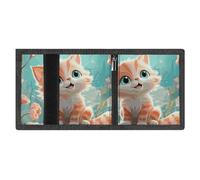 FZMVSQH Cute Cats - Portafoglio minimalista da uomo a tre pieghe, con blocco RFID, 8 porta carte di credito, 1 tasca per banconote, portamonete e finestra per documenti, portafogli sottili in velcro a