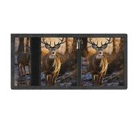 FZMVSQH Deers Picture - Portafoglio da uomo a tre pieghe, minimalista, con blocco RFID, 8 porta carte di credito, 1 tasca per banconote, portamonete e finestra per documenti, portafogli sottili in