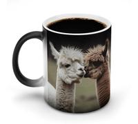 FZMVSQH Divertente tazza da caffè magica alpaca tazze personalizzate che cambia colore tazza sensibile al calore che cambia tazze da caffè con manico, tazza divertente in ceramica per tè/latte/latte