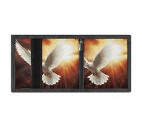 FZMVSQH Dove Sun Art - Portafoglio da uomo a tre pieghe, minimalista, con blocco RFID, 8 scomparti per carte di credito, 1 tasca per banconote, tasca portamonete e finestra per documenti, portafogli