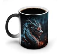 FZMVSQH Dragon Magic Tazza da caffè tazze personalizzate che cambia colore tazza sensibile al calore che cambia tazze da caffè con manico, 325 ml, divertente tazza in ceramica per tè/latte/latte/cacao