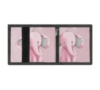 FZMVSQH Elephant - Portafoglio da uomo a tre pieghe, minimalista, con blocco RFID, 8 porta carte di credito, 1 tasca per banconote, portamonete e finestra per documenti, portafogli sottili in velcro a