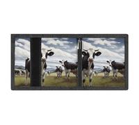 FZMVSQH Farm Cow Pictures, portafoglio da uomo a tre pieghe, minimalista, con blocco RFID, 8 porta carte di credito, 1 tasca per banconote, portamonete e finestra per documenti, portafogli sottili in