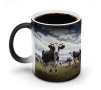 FZMVSQH Farm Cow Pictures Tazza da caffè magica tazze personalizzate cambia colore tazza sensibile al calore che cambia tazze da caffè con manico, 325 ml, divertente tazza in ceramica per tè/latte